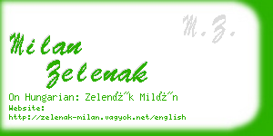 milan zelenak business card